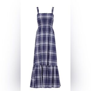 Hill House Anjuli Dress Navy Blue Spring Plaid, L